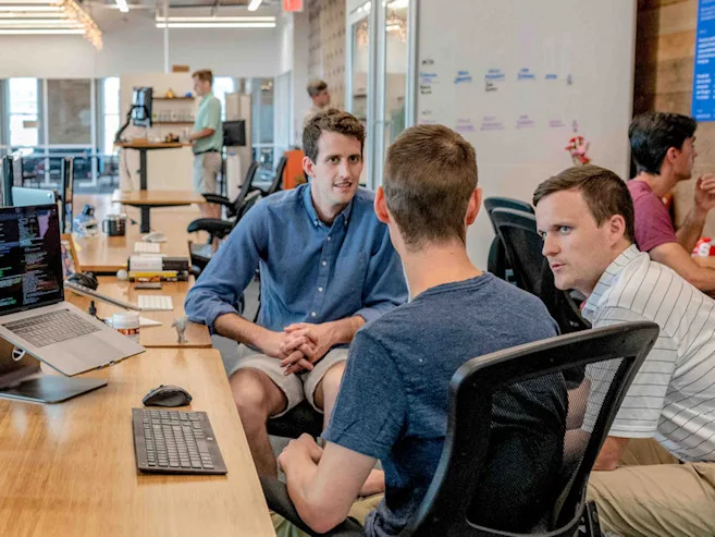 Office group discussion